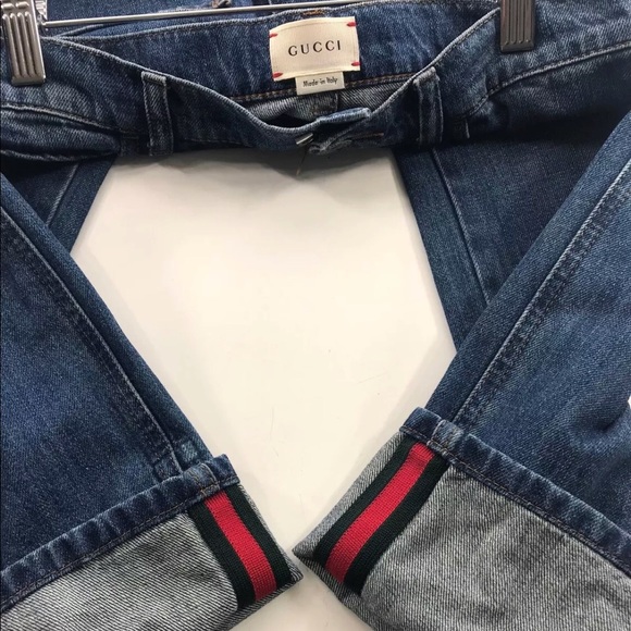 Gucci Other - 🎉 Gucci Blue Denim Pant With Web Children's Sz 12